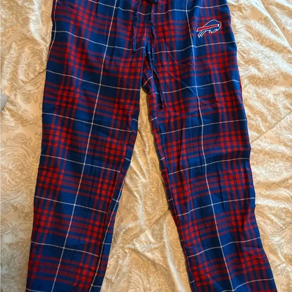 Buffalo Bills Red and Blue Plaid Pajama Pants - Picture 1 of 2
